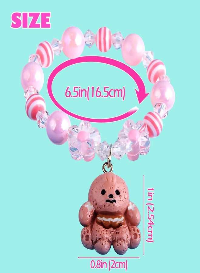 Niceup Cute Puppy Charm Bracelets Pet Themed Dog Party Favors Kid’s Pretend Play Jewelry Toy Friendship Beads Bracelets Gift for Girls Birthday Halloween Goodie Bag Fillers Pinata Stuffer Classroom Prize - Image 4